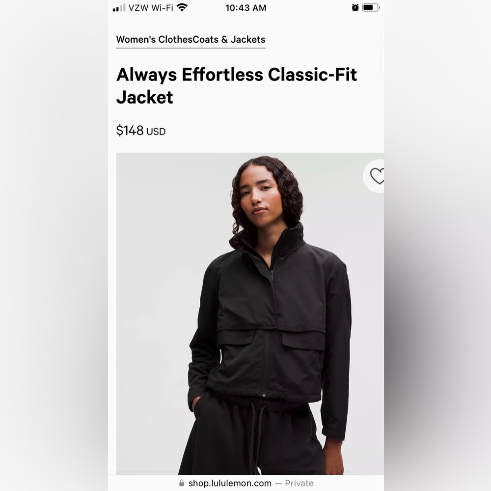 Lululemon Athletica Always Effortless Classic Fit Jacket